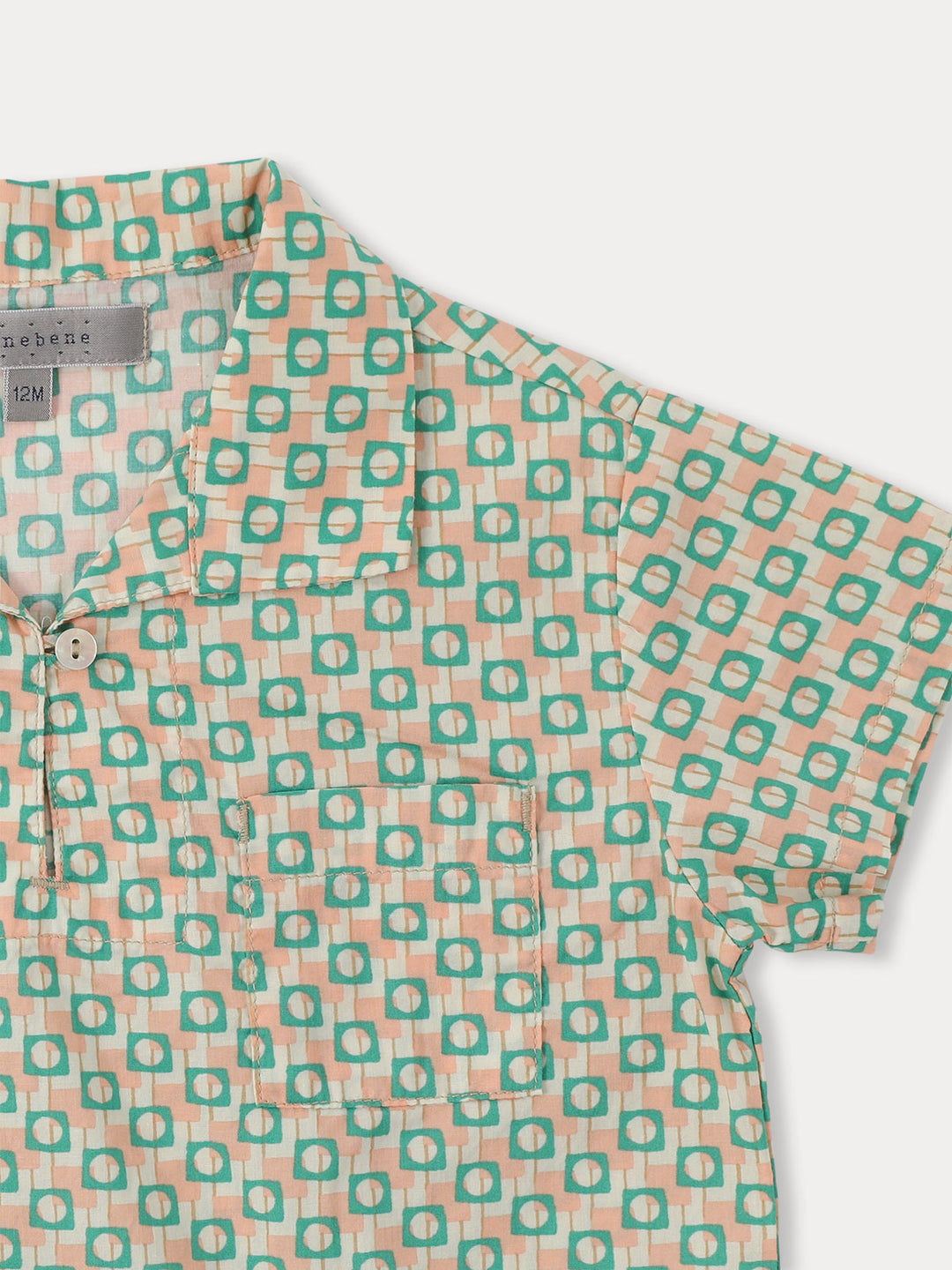 BLOCK HALF SHIRT-peach fuzz