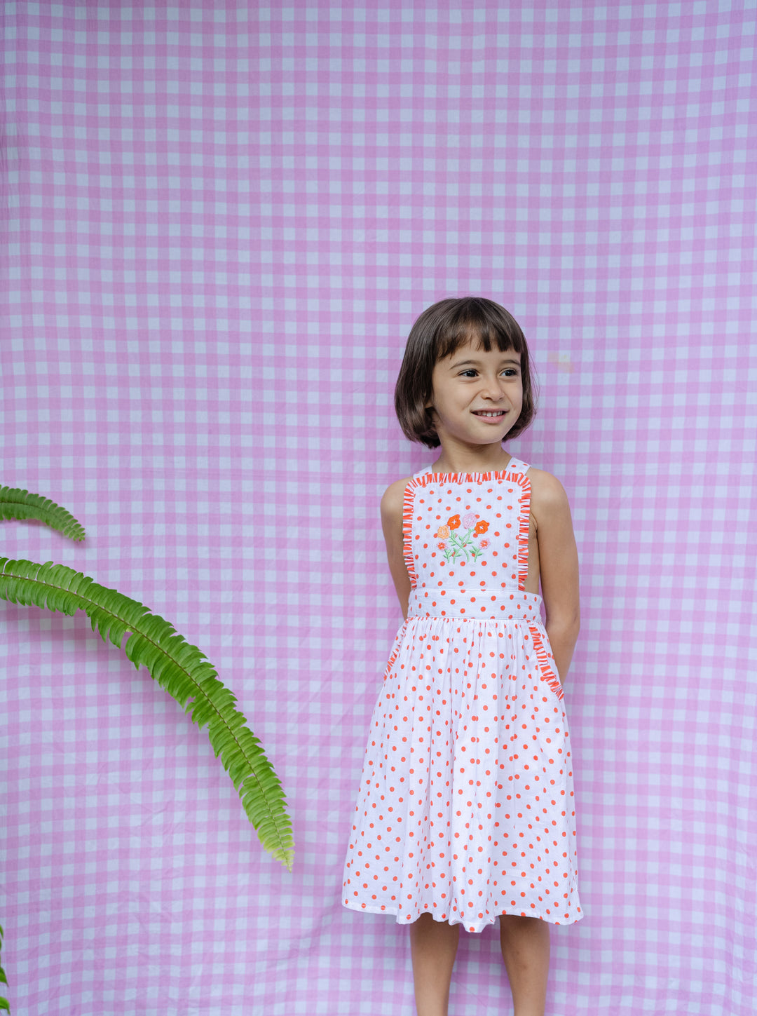 ELLA PINNIE-Dot White Poppy Red