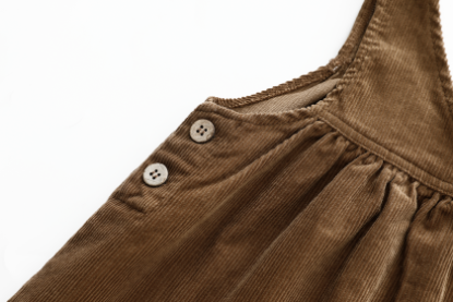 V NECK YOKE CORDUROY JUMPER-MOCHA