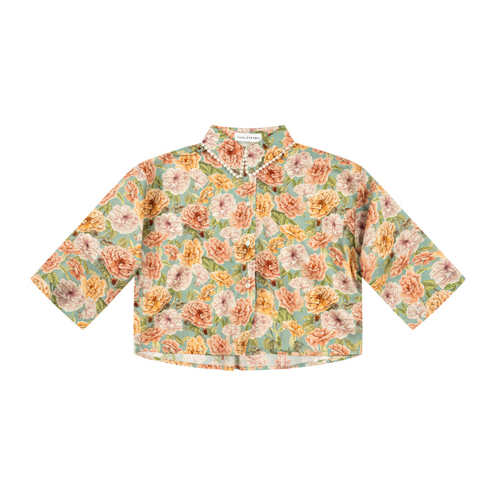 OVERSIZED CROP TOP WITH LACE DETAILED COLLAR-ENGLISH ROSE TEAL