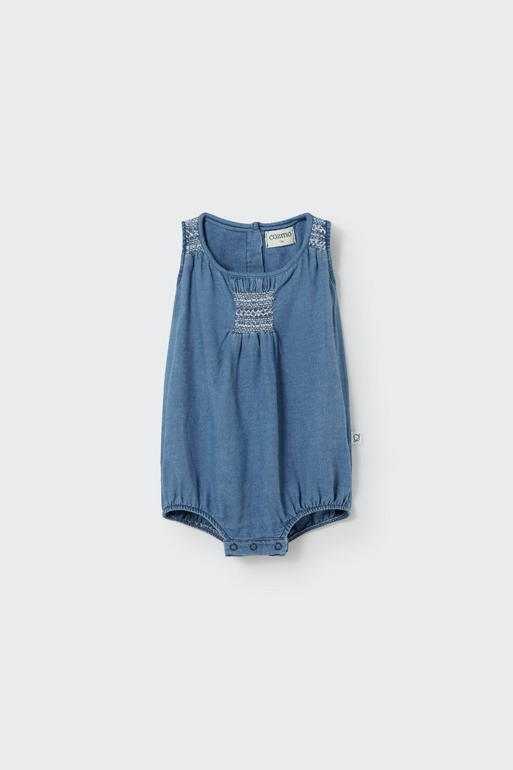 GIO207S5-TWILL DENIM BABY ROMPER-blue
