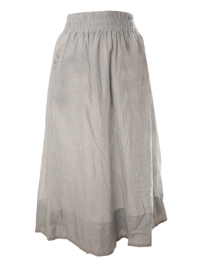HSK672-PINSTRIPED SKIRT-Light Blue