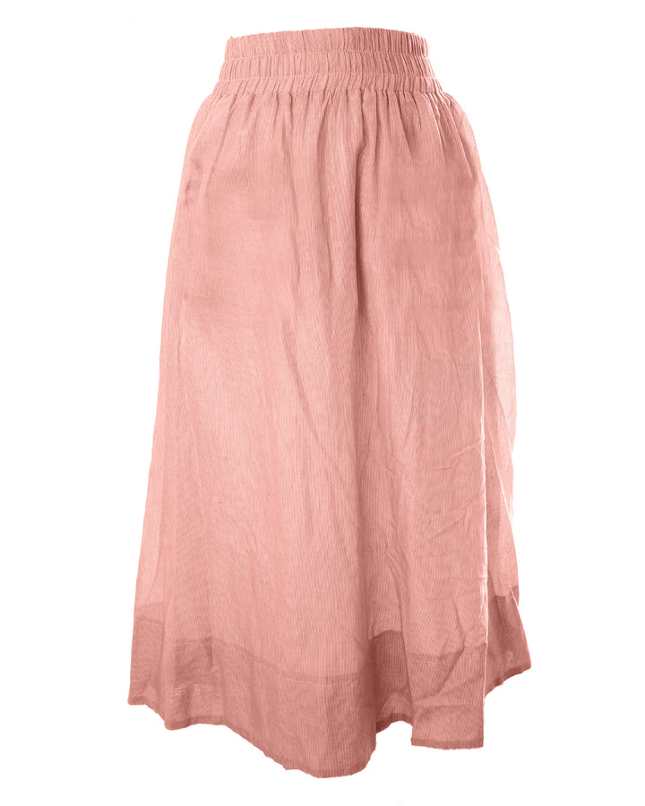HSK672-PINSTRIPED SKIRT-Plum