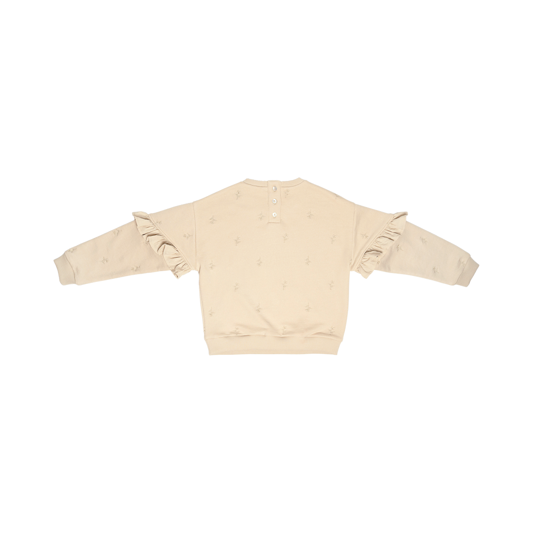 HARVEY SWEATER W/ RUFFLES-Taupe
