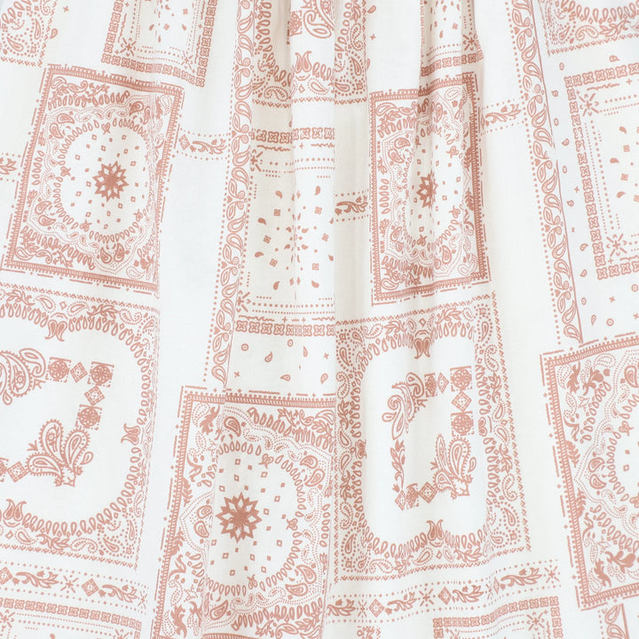 C-19207-Paisely Handkerchief Print Dress -Pink