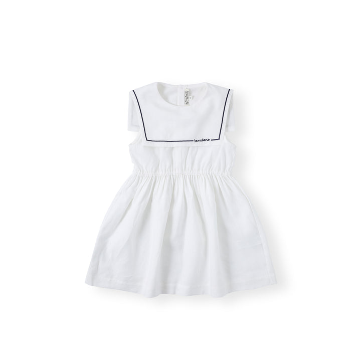 MARINE COLLAR DRESS-ivory