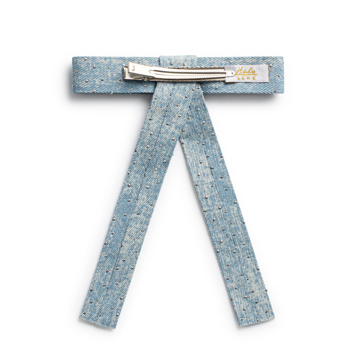 jeanl001-Jean embellished long tail clip light jean wash