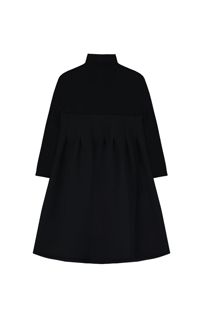 Neoprene Turtlenech Dress-Black