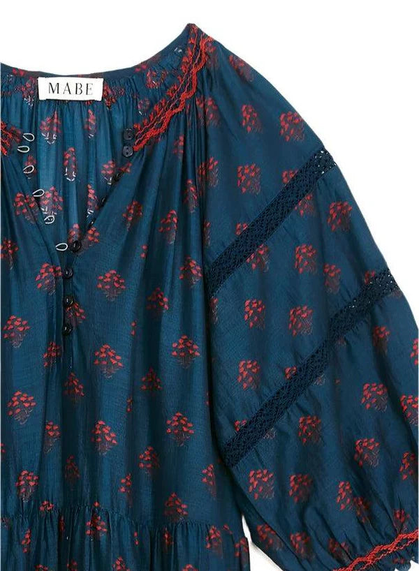 LINDI PRINT MAXI DRESS-INDIGO