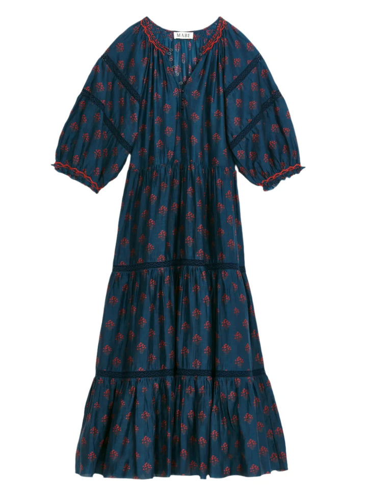 LINDI PRINT MAXI DRESS-INDIGO