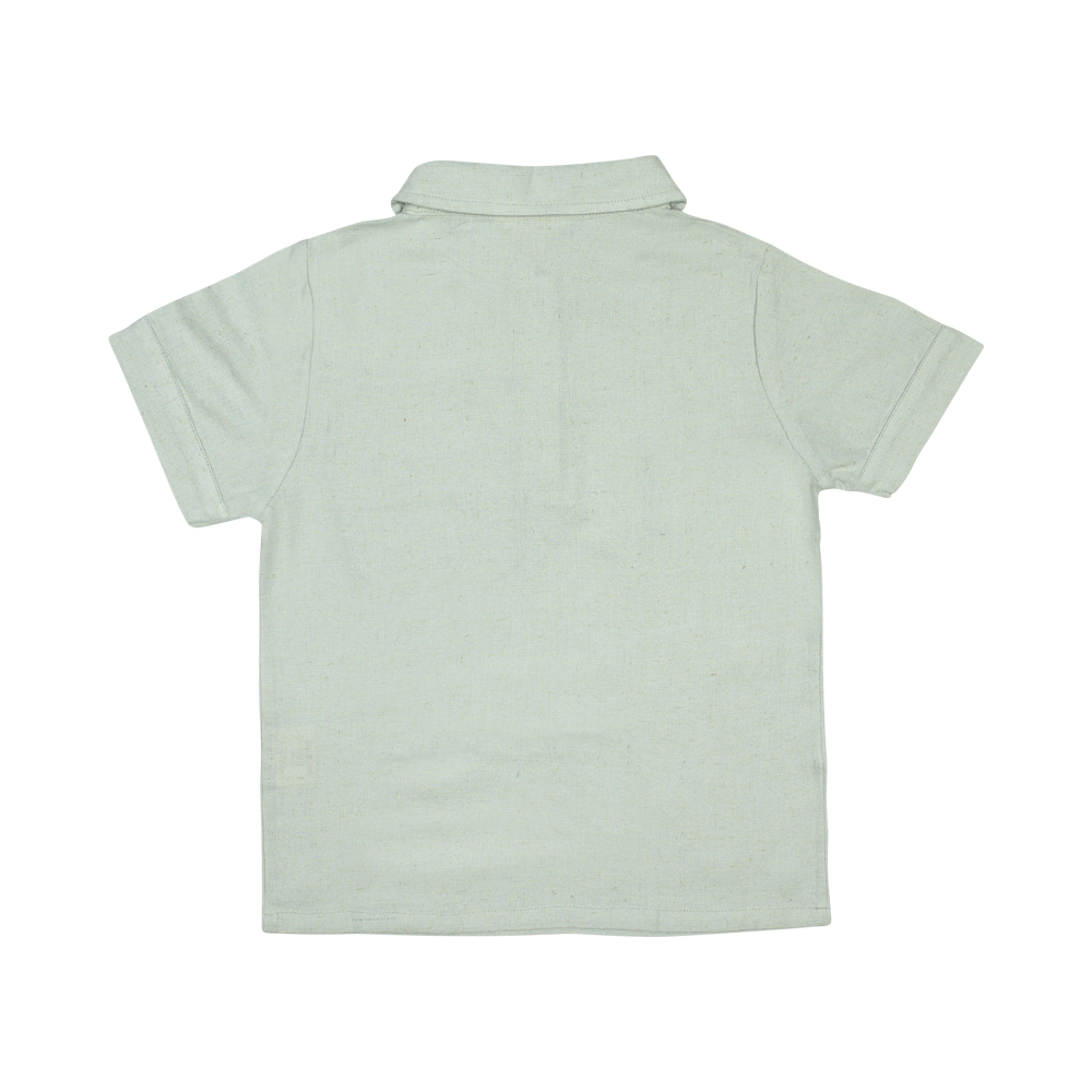 LION LINEN TOP-Baby Blue