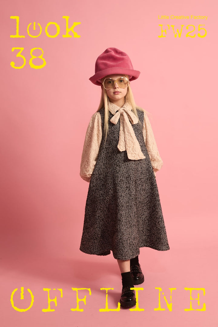 Alpine Apron Dress-Black & Cream