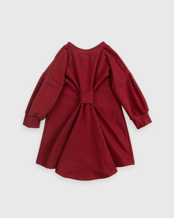 MIA BOW DRESS-Plum