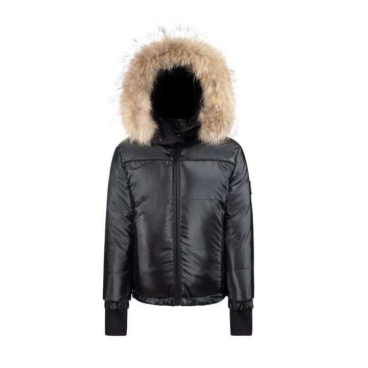 KIDS REVERSIBLE COAT-Denim (Black Print