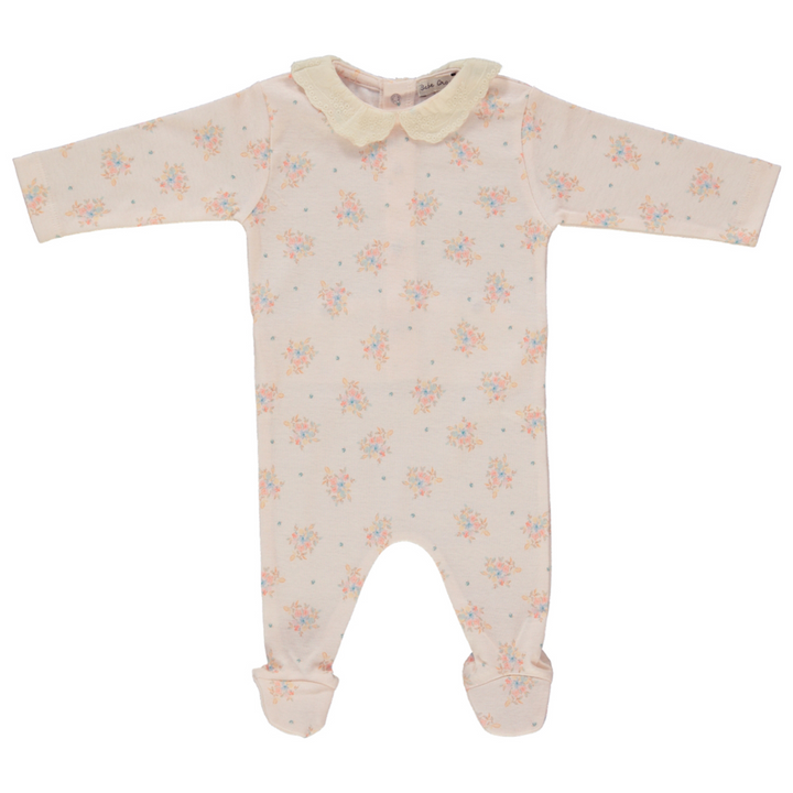 MARIE COLLAR OVERALL/BONNET SET-Summer Bouquet
