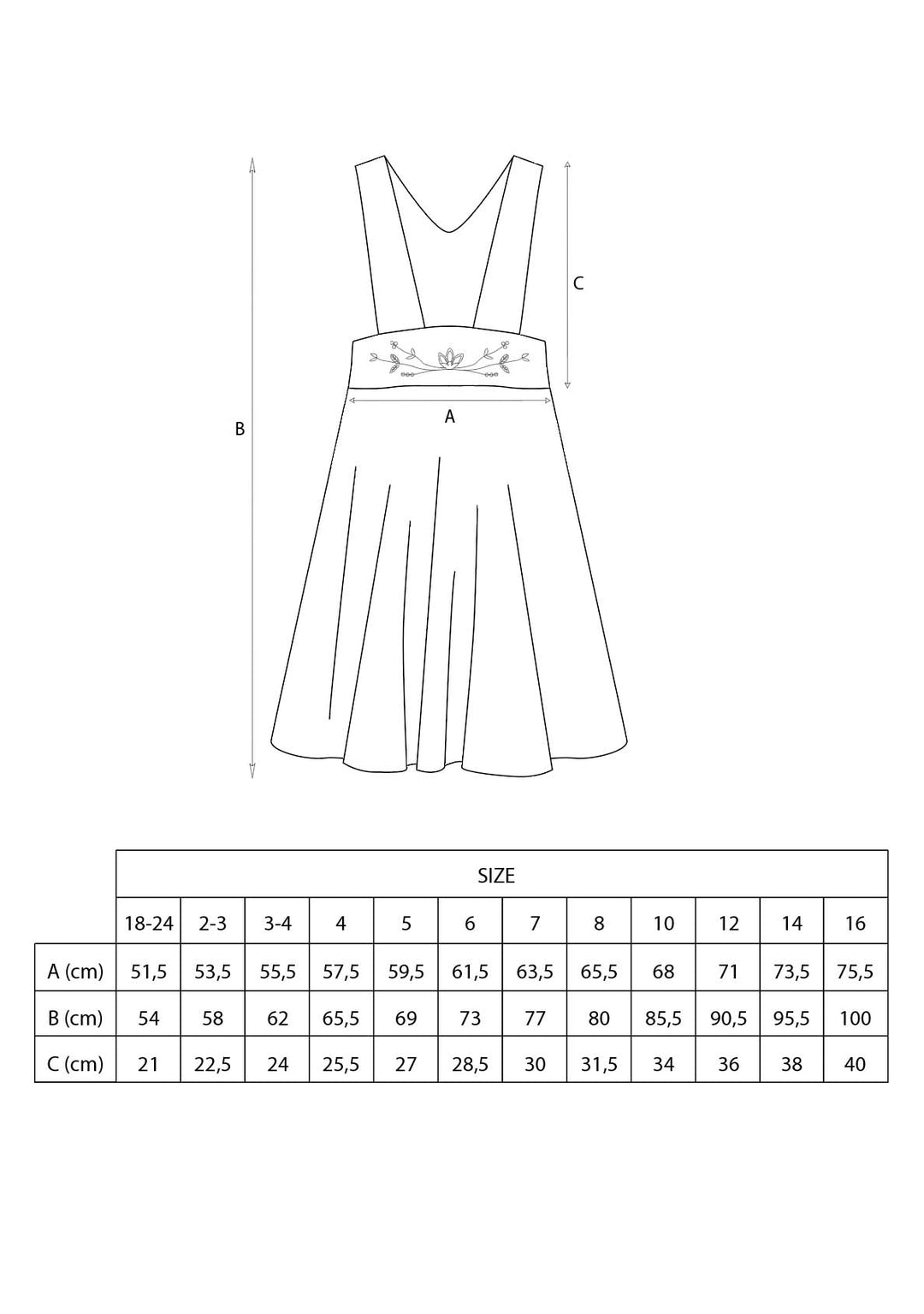 36.4-BLACK DUNGAREE DRESS W/EMBROIDERY