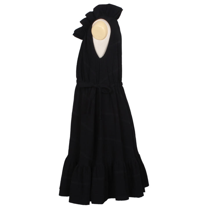 ODETTE DRESS-BLACK CRINKLE