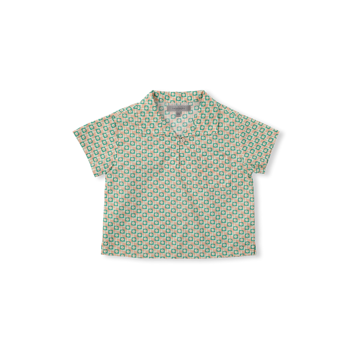 BLOCK HALF SHIRT-peach fuzz