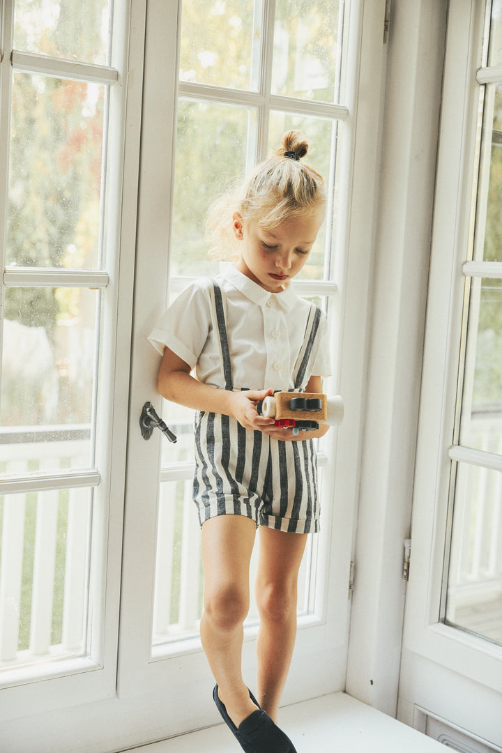 LOUIS PANTS WITH SUSPENDERS-GREY AND BEIGE STRIPES