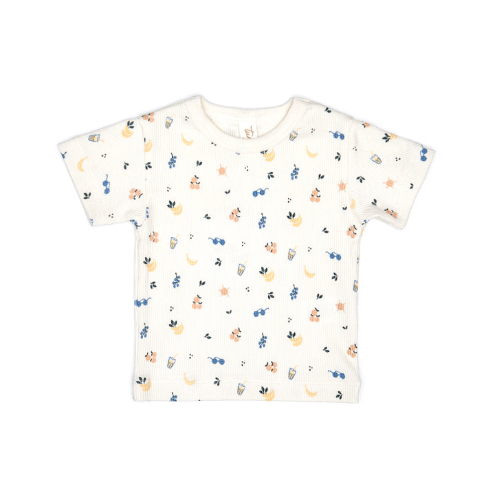 RK008/005-SS TOP/RIBBED SHORT-Natural Picnic