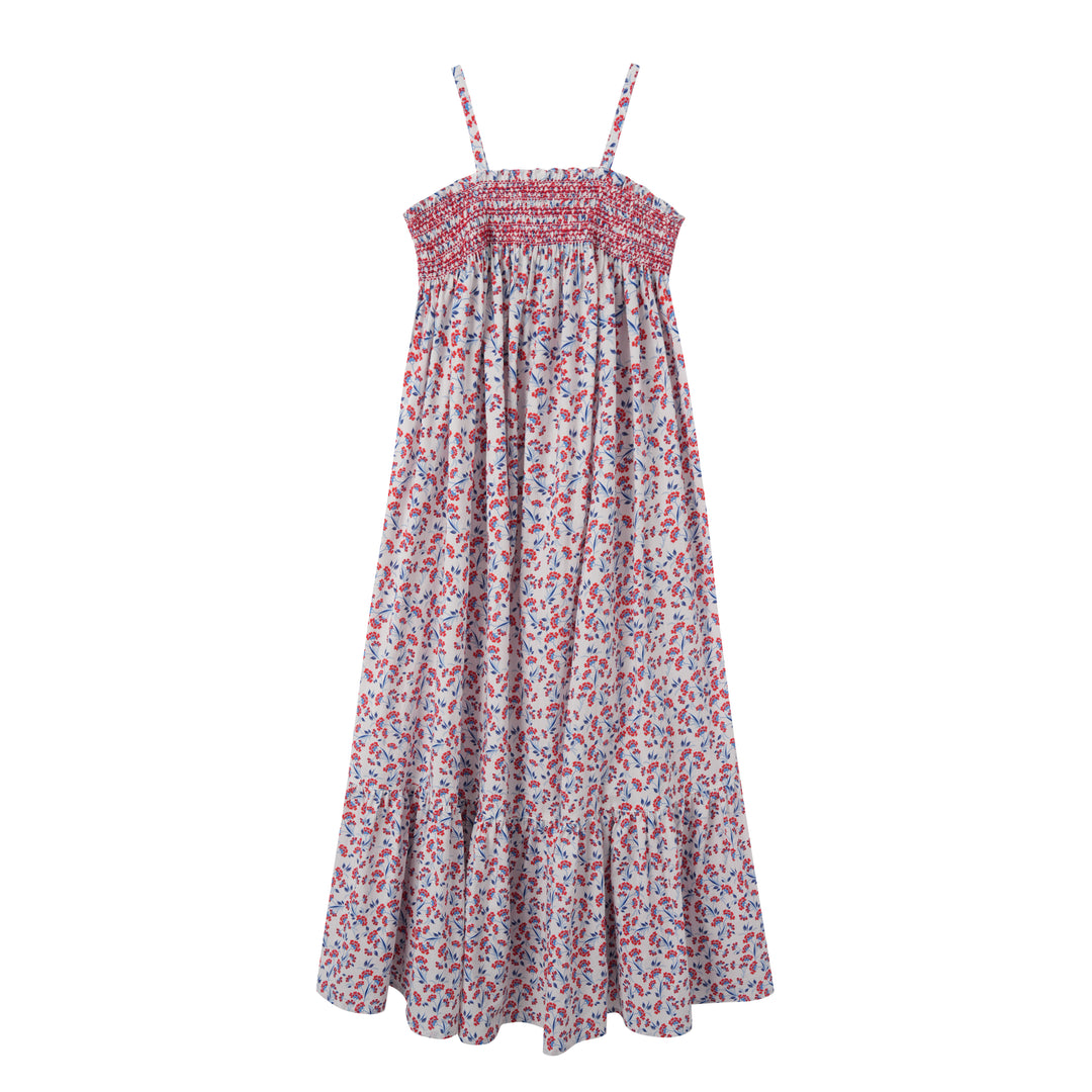 FLORAL SMOCKED MAXI DRESS-FLORAL MULTI