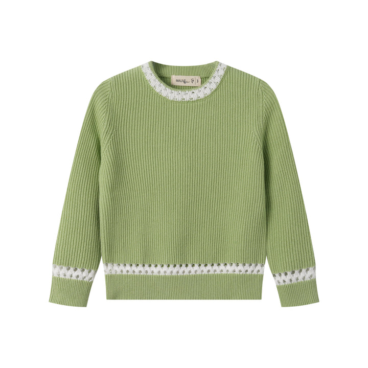 SWEATER WITH CONTRAST EDGING-GREEN