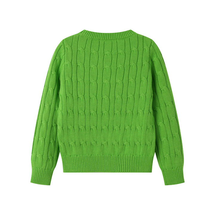 CABLE STITCH SWEATER-GREEN