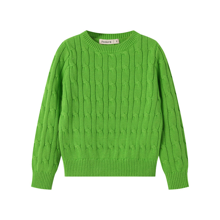 CABLE STITCH SWEATER-GREEN