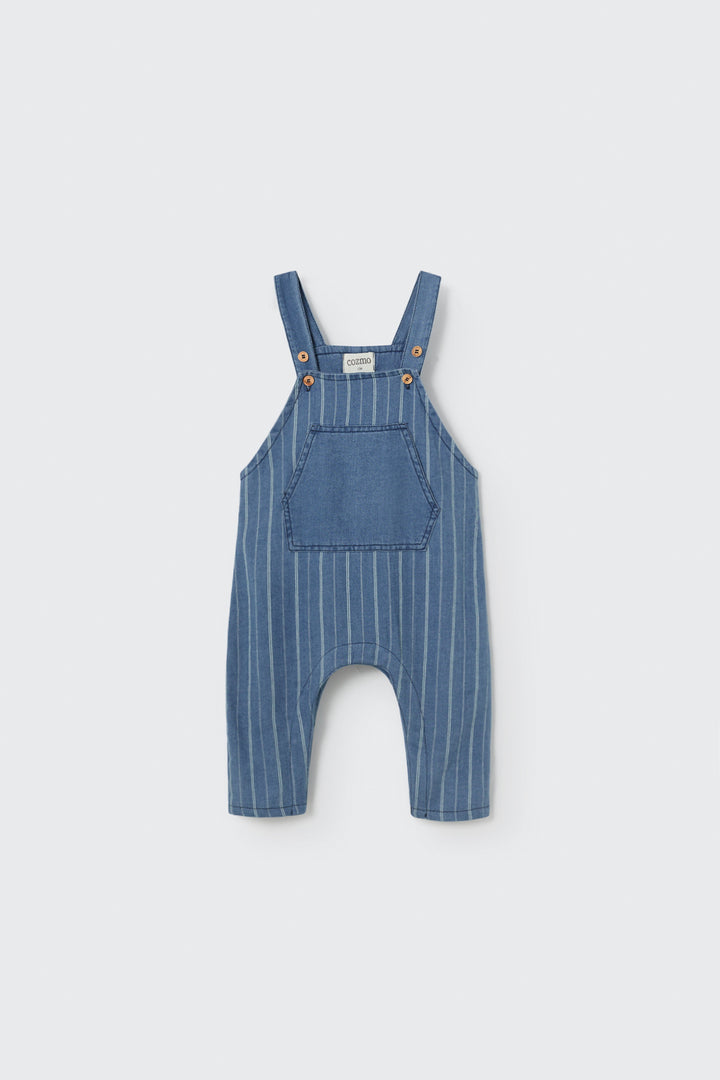 SAM219S5-STRIPED DENIM BABY OVERALLS-blue