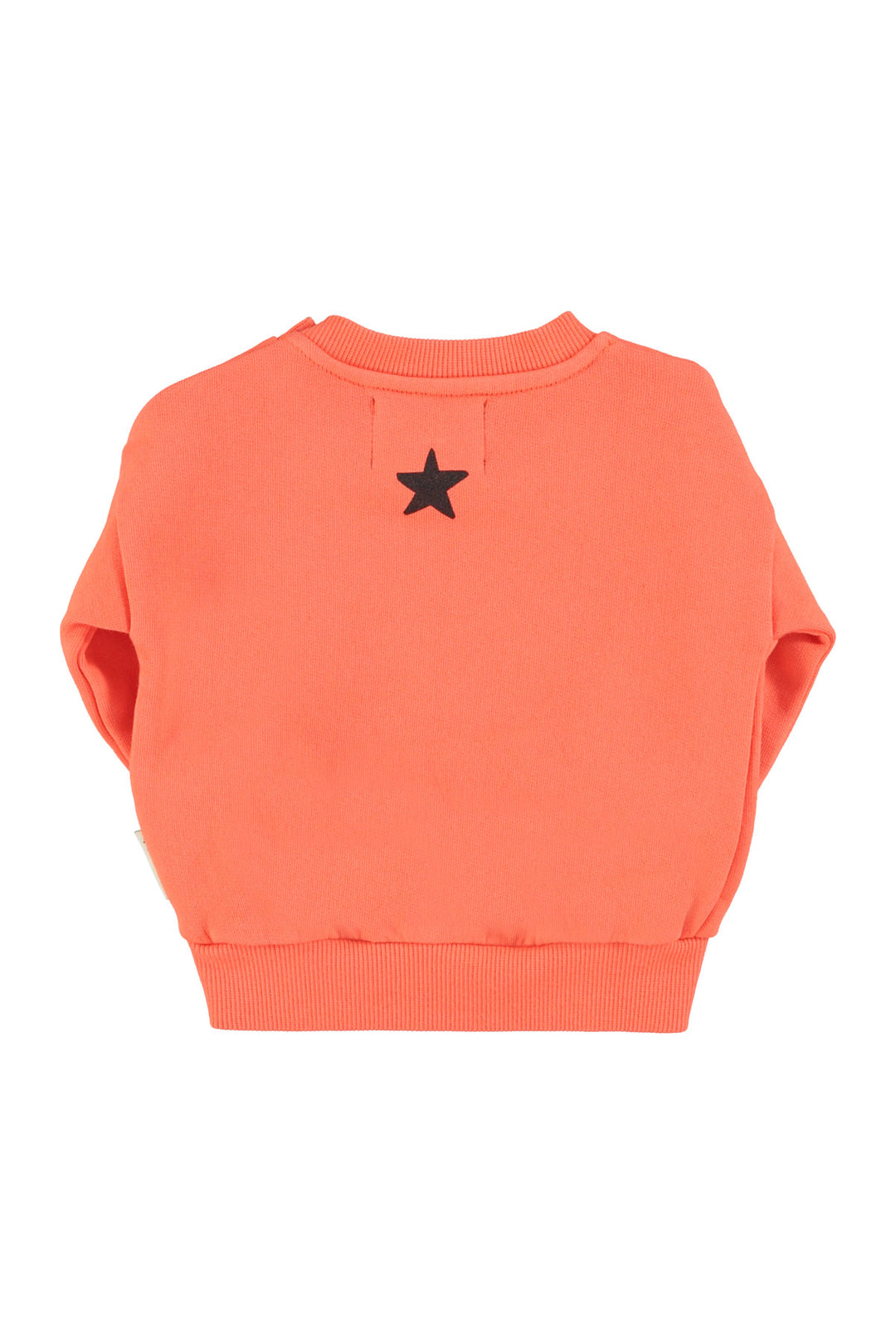 AW25.FLP2503-Sweatshirt | Orange w/ "music" print-orange | carded organic cotton fleece