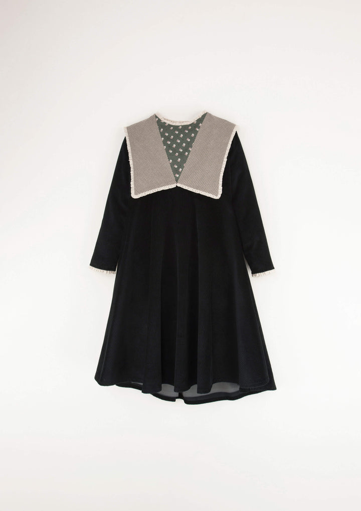 32.4-BLACK CAPE STYLE DRESS