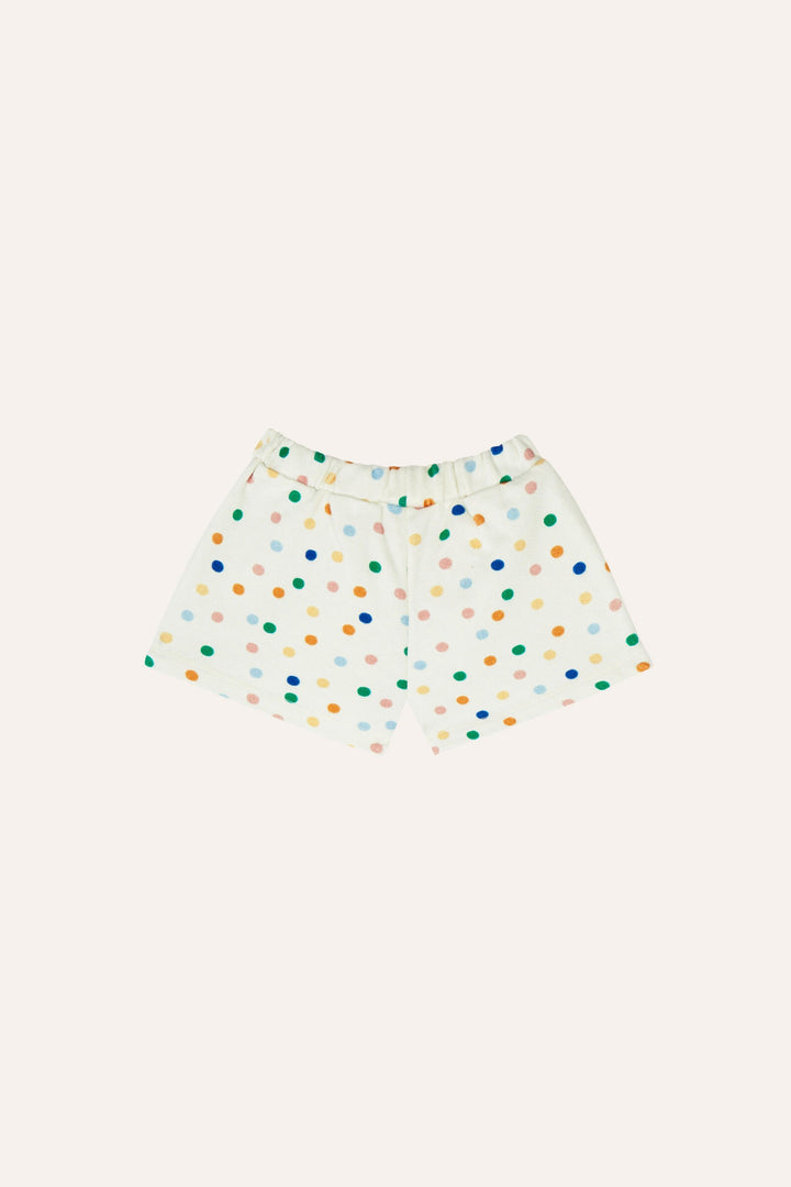 DOTS ALLOVER BABY SHORTS-Ecru
