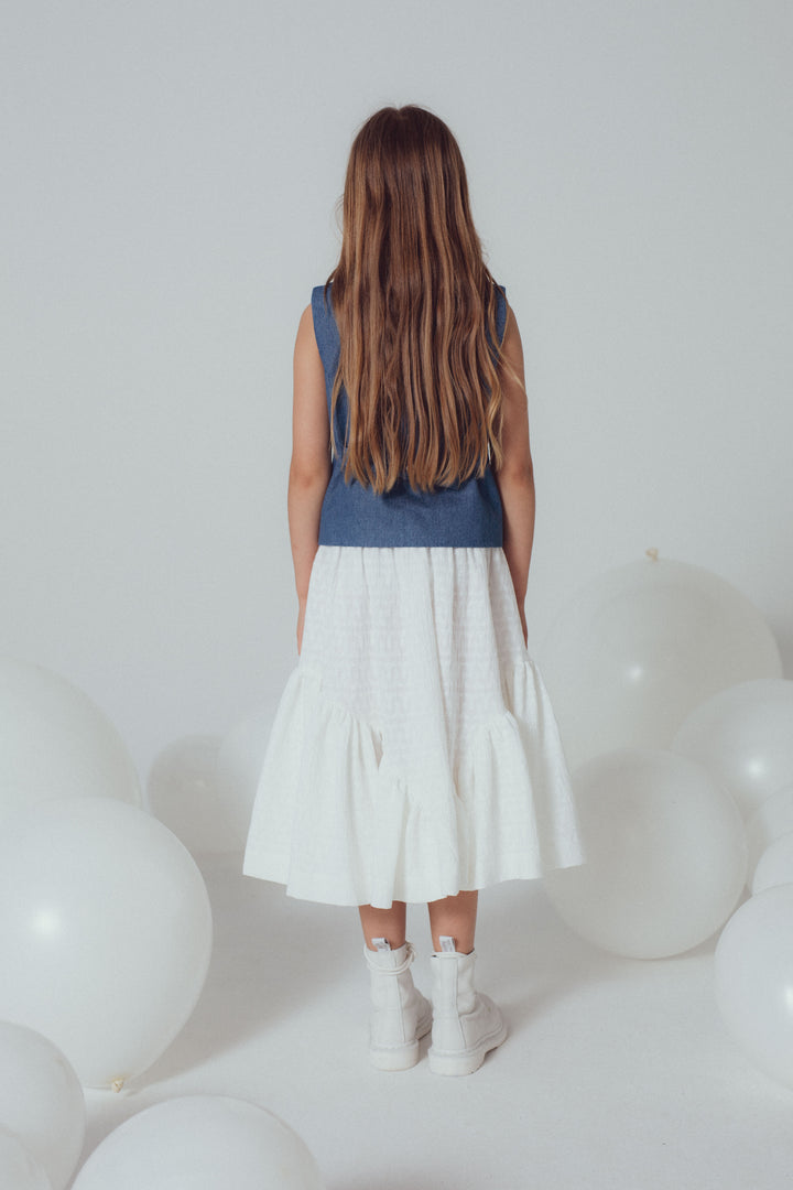 ADAM SKIRT-White Embroidery
