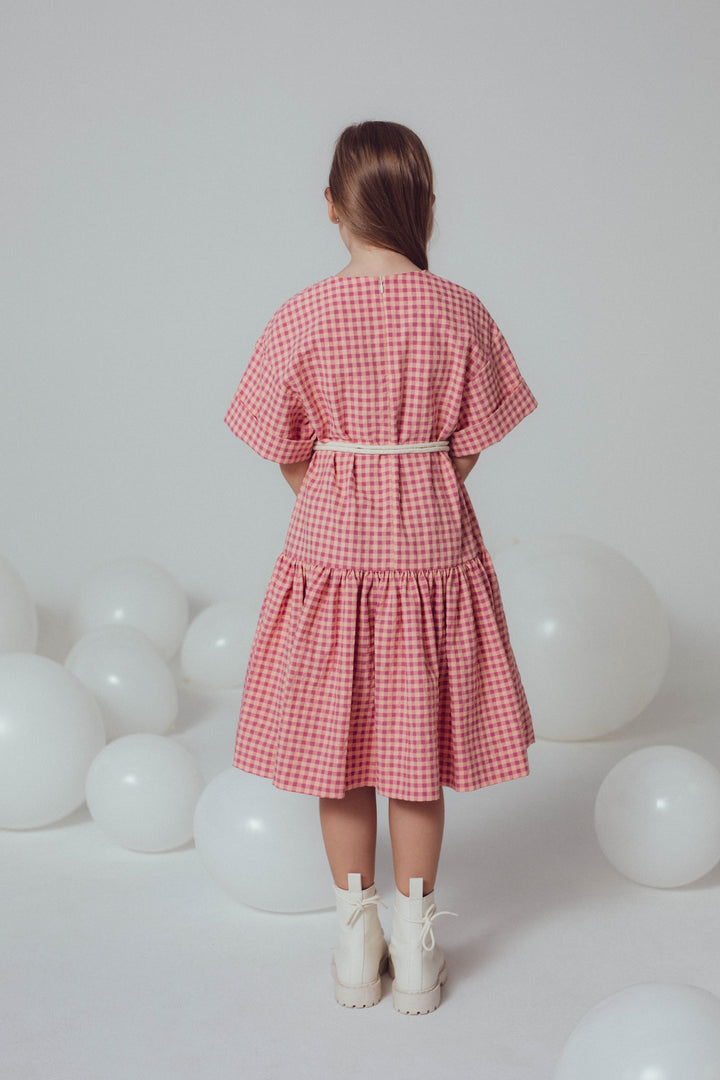 ROSE DRESS-Purple Check