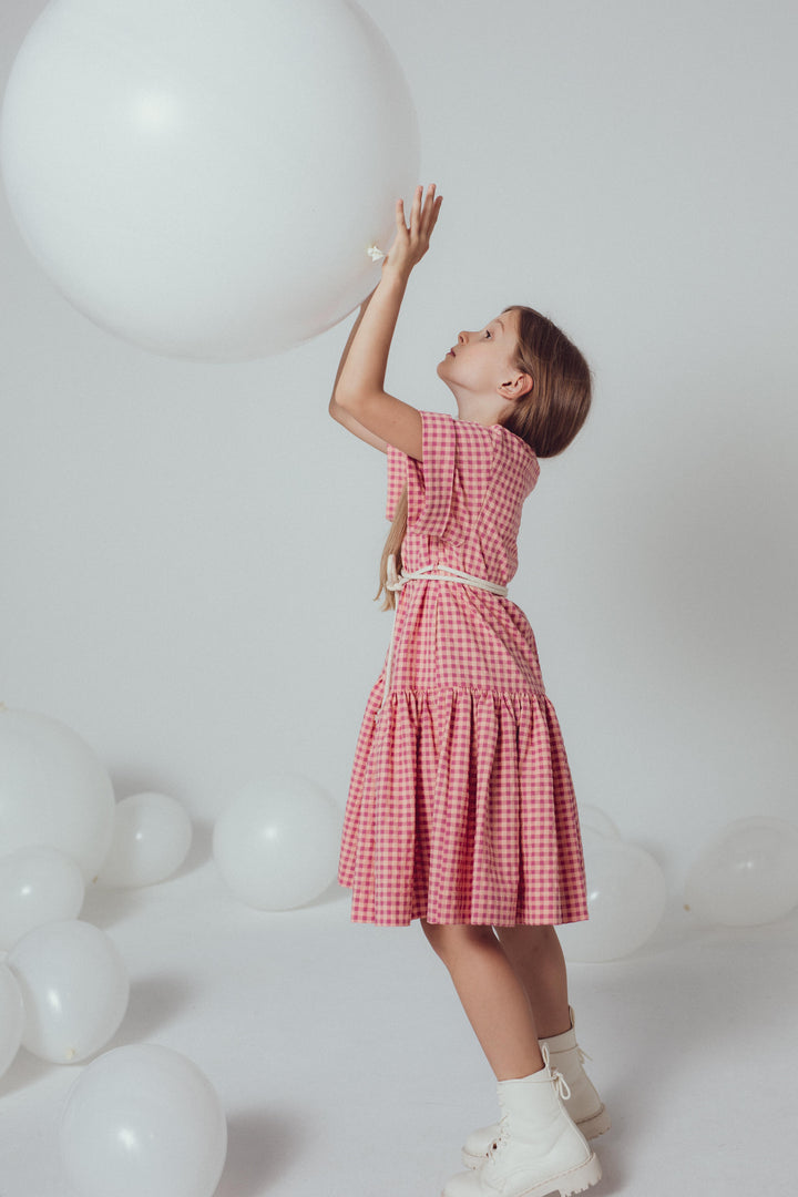 ROSE DRESS-Purple Check
