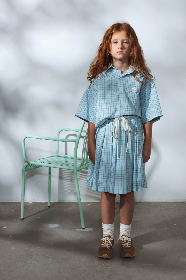 PUFF SKIRT-MINT CHECKS