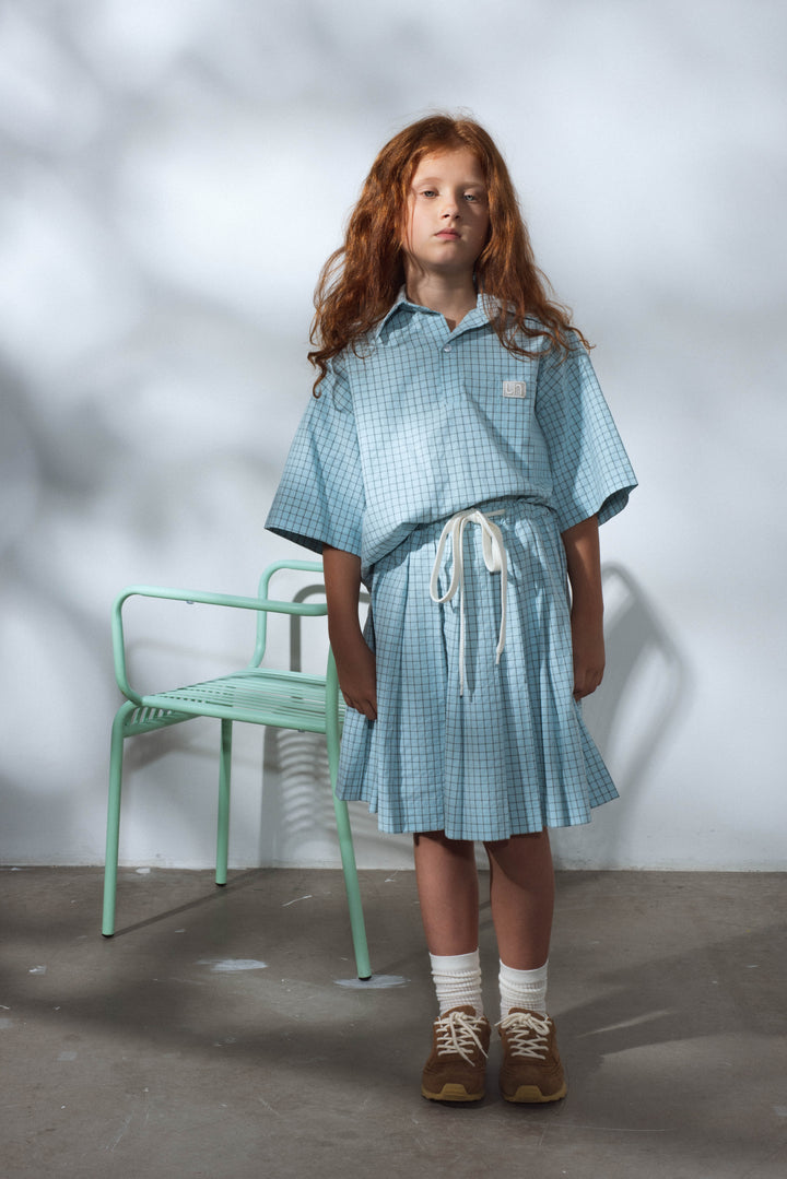 PUFF SKIRT-MINT CHECKS