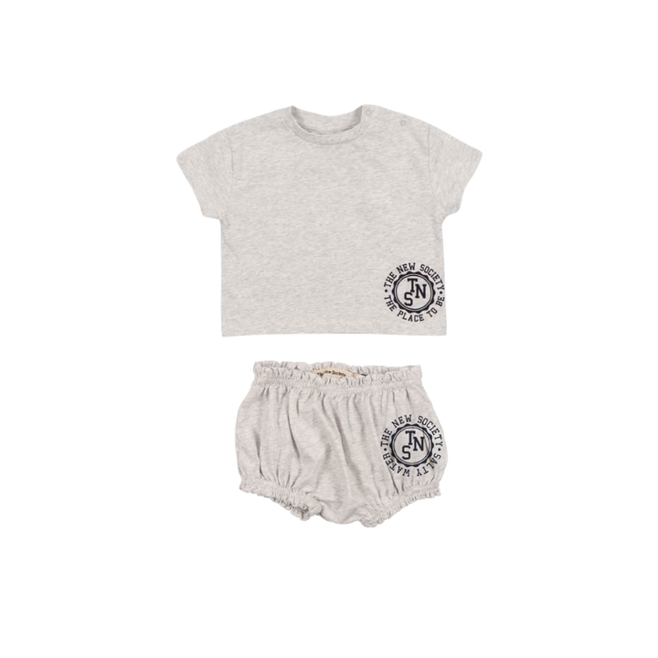 BOY REINE SPECIAL BABY TEE/BLOOMER SET-Grey Melange