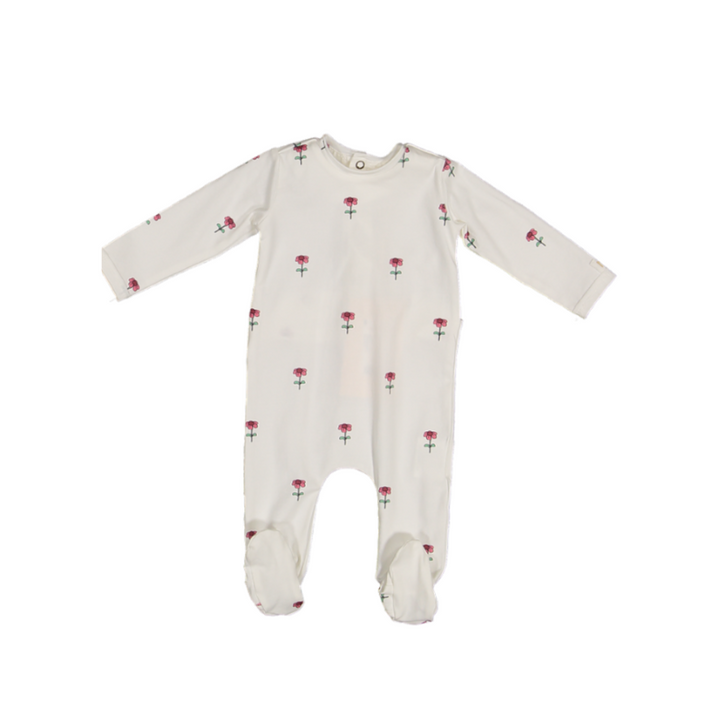Daisy Print Footie-Pink