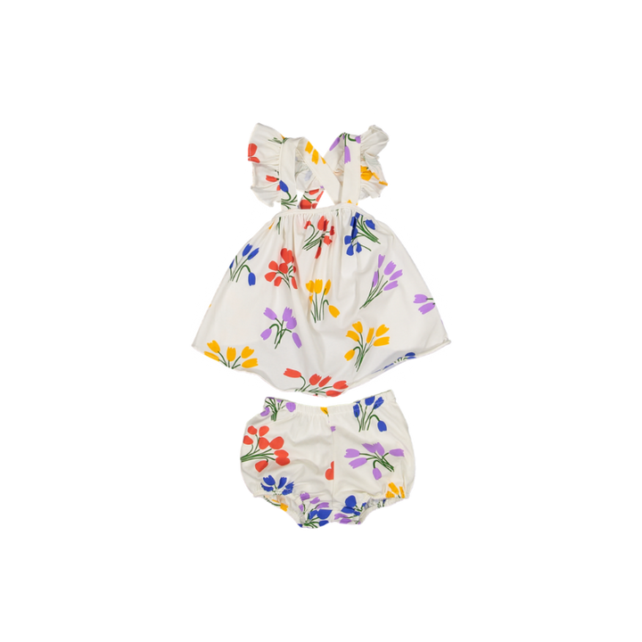 SUN SET-White/Tulips Print