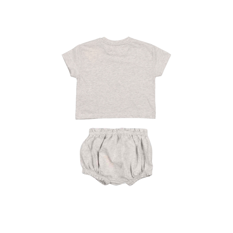 BOY REINE SPECIAL BABY TEE/BLOOMER SET-Grey Melange