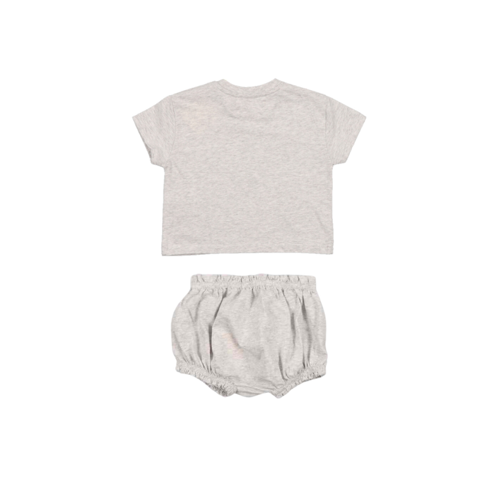 BOY REINE SPECIAL BABY TEE/BLOOMER SET-Grey Melange
