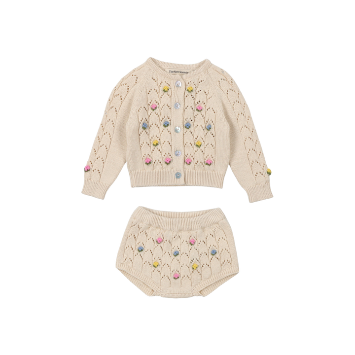 CANEA BABY CARDIGAN/BLOOMER SET-Macadamia