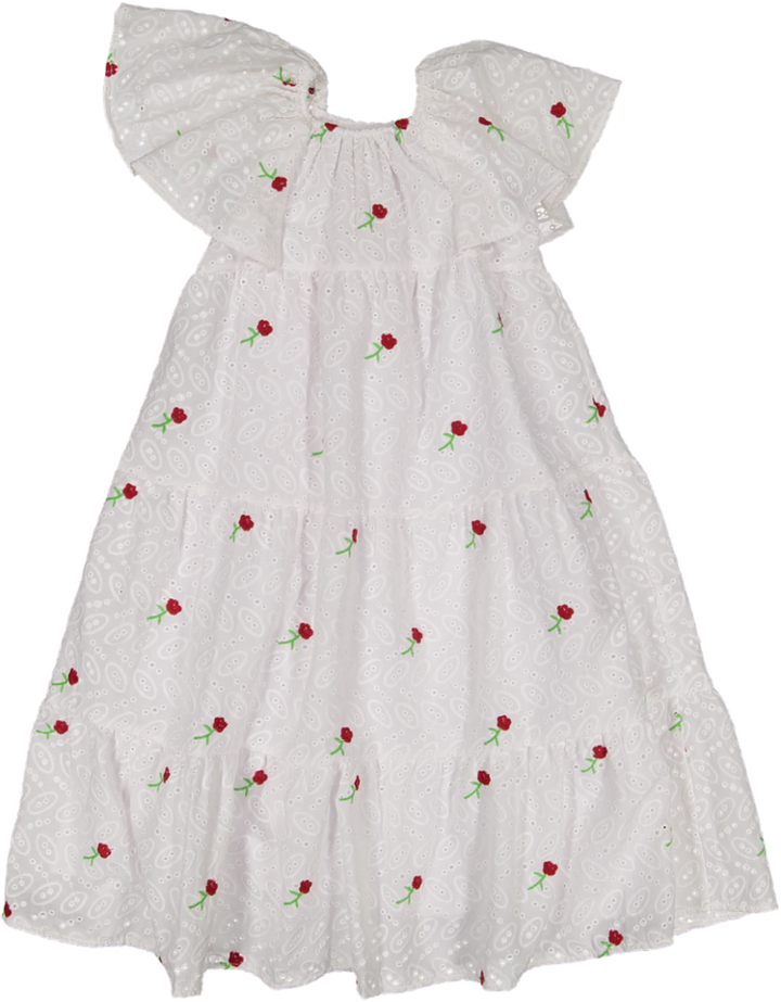 33106 DRESS-Lace/Red Flower