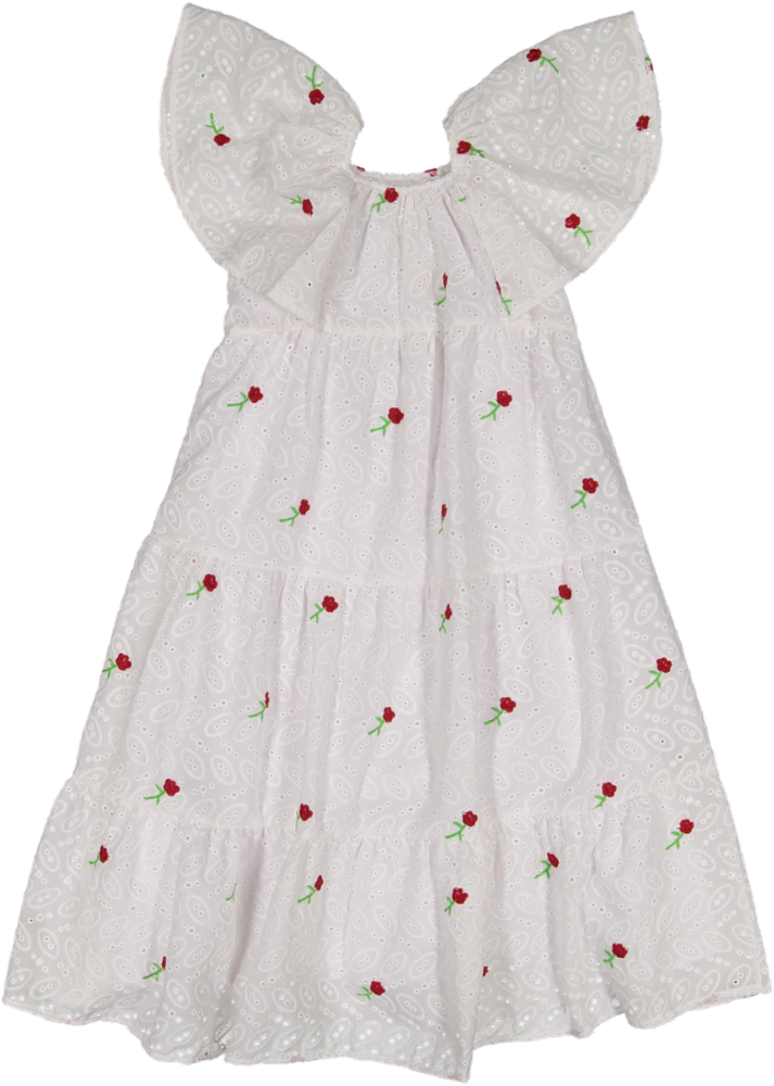 33106 DRESS-Lace/Red Flower