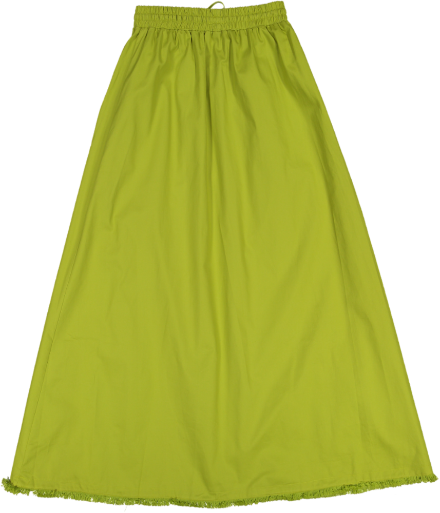 VB5006S-FRAYED DRAWSTRING SKIRT-lime green
