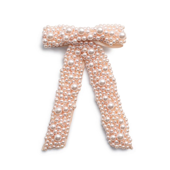 becc003-Becca pearl bow clip pale pink
