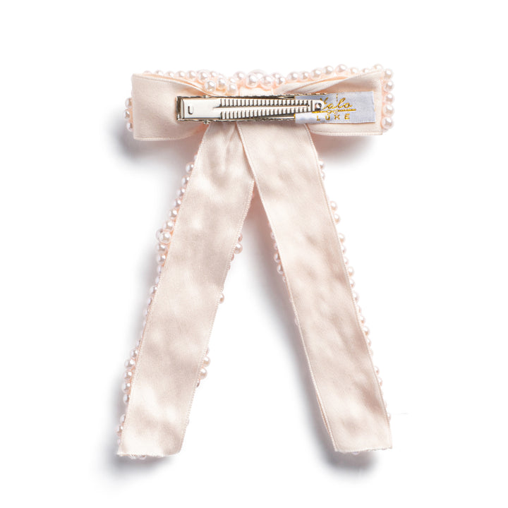 becc003-Becca pearl bow clip pale pink