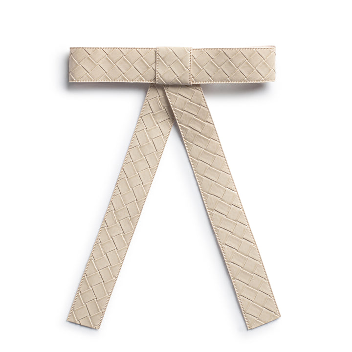 brail006-Poppy braided woven patent long tail clip sand