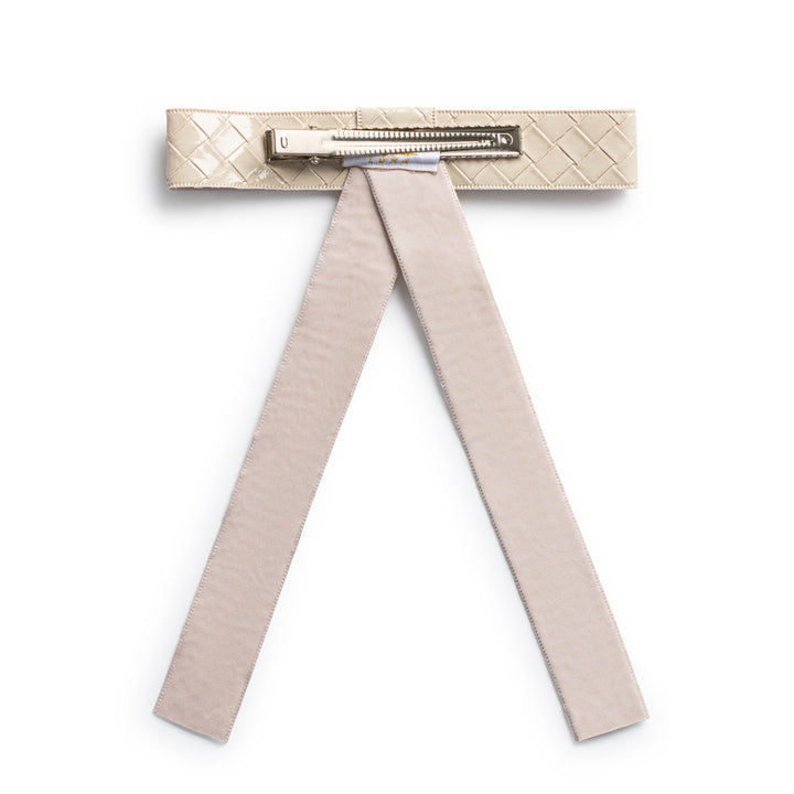 brail006-Poppy braided woven patent long tail clip sand